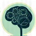 Ikone, die ein Gehirn mit Zahnrädern darstellt.